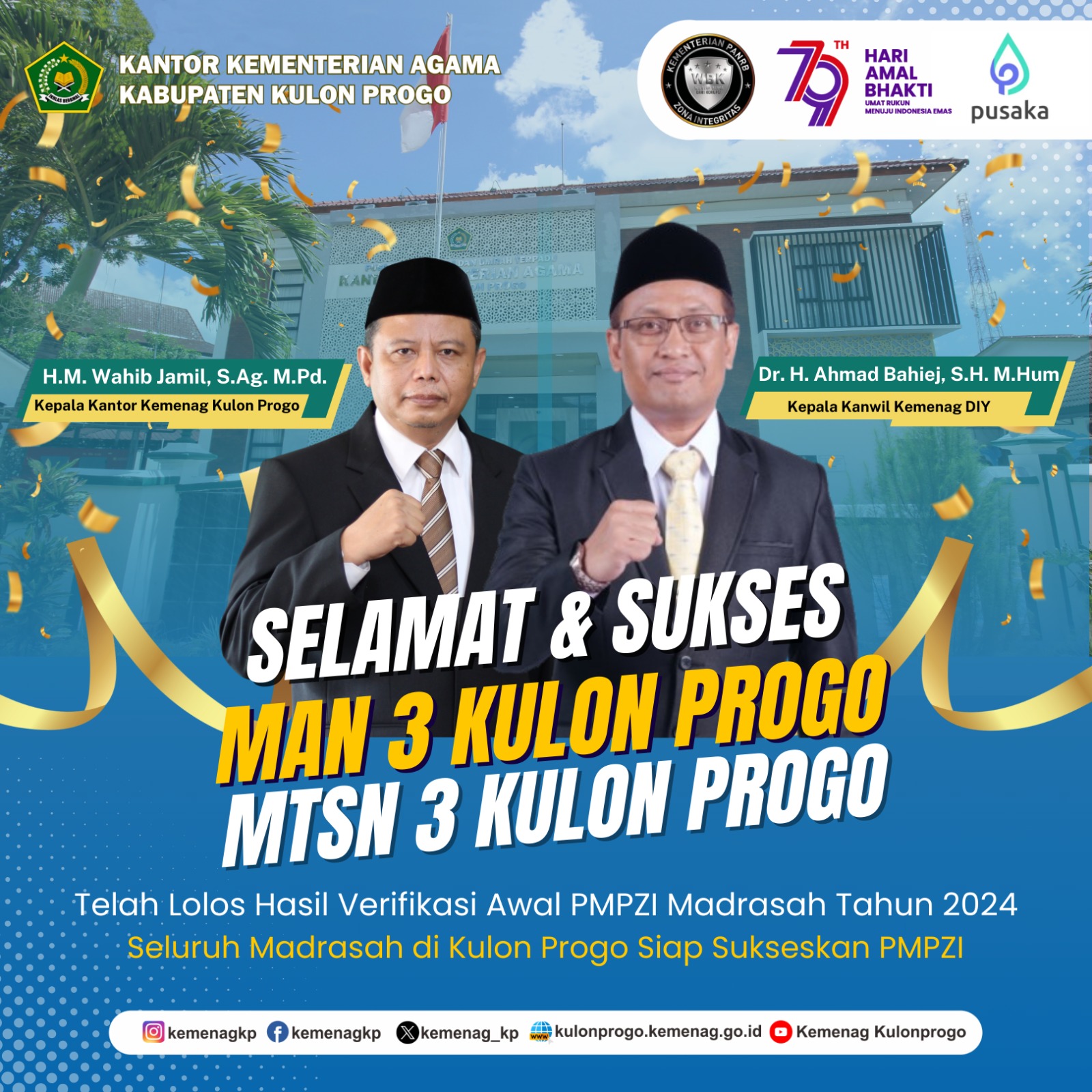 MTs Negeri 3 Kulon Progo Lolos Verifikasi PMPZI Madrasah Tahun 2024