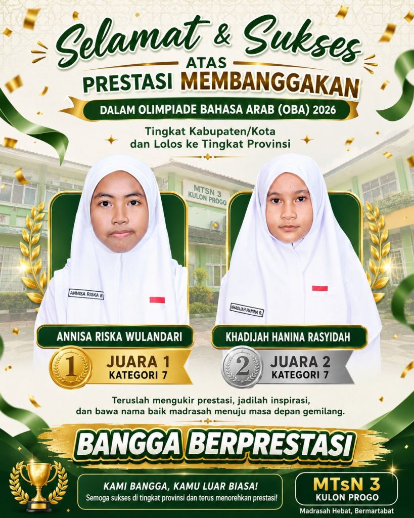 Lolos ke Provinsi, Dua Murid MTsN 3 Kulon Progo Bawa Harapan Baru di OBA 2026