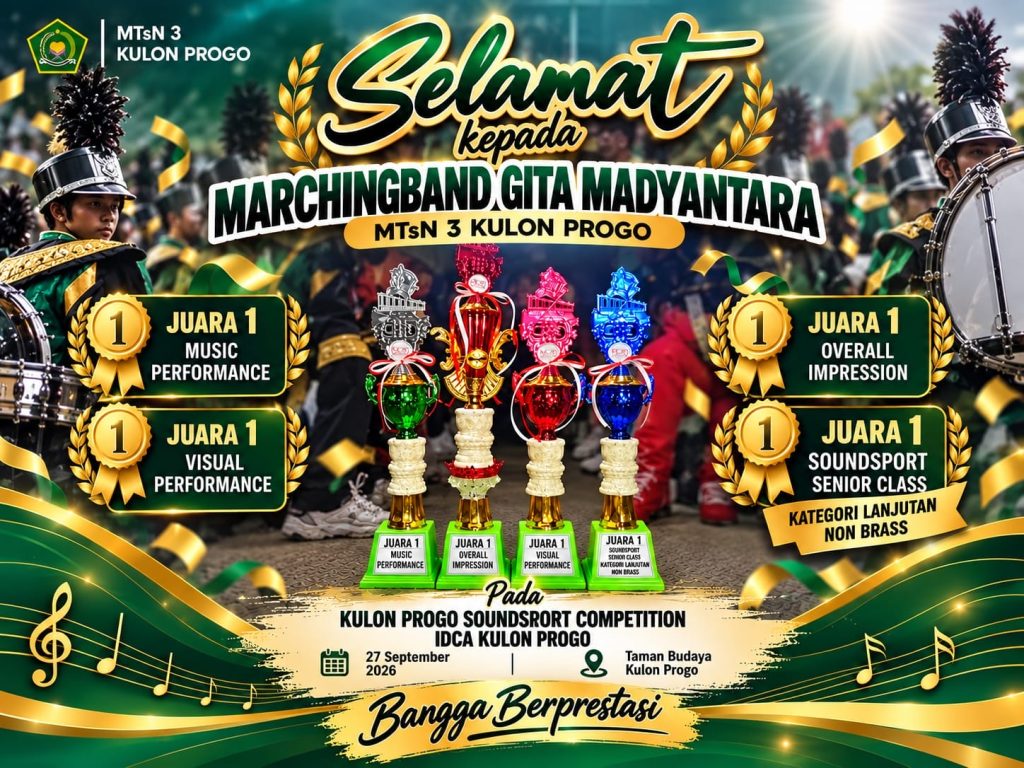 Gita Madyantara MTsN 3 Kulon Progo Raih Empat Juara KSC